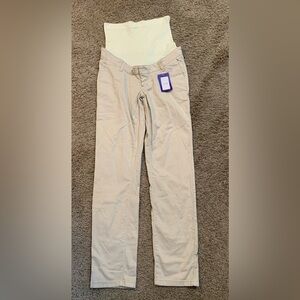 NWT Seraphine Maternity Olga Khaki Full Panel Pants 6 SEE DESCRIPTION